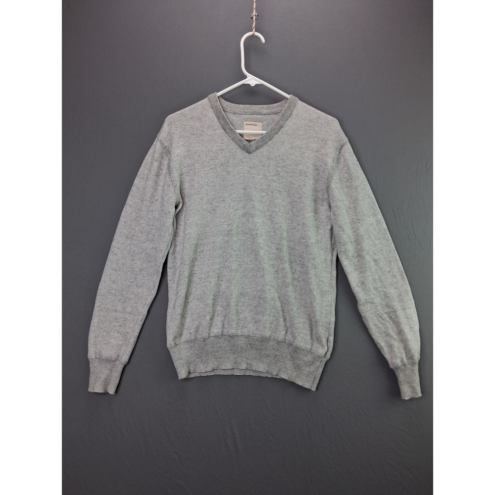 Life After Denim Sweater Mens Medium Gray V-Neck Long Sleeve Knit Pullover